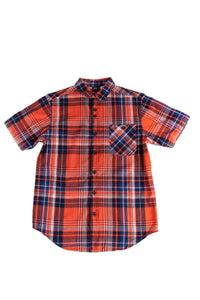 Alphanumeric Balaklava Plaid Short-sleeve