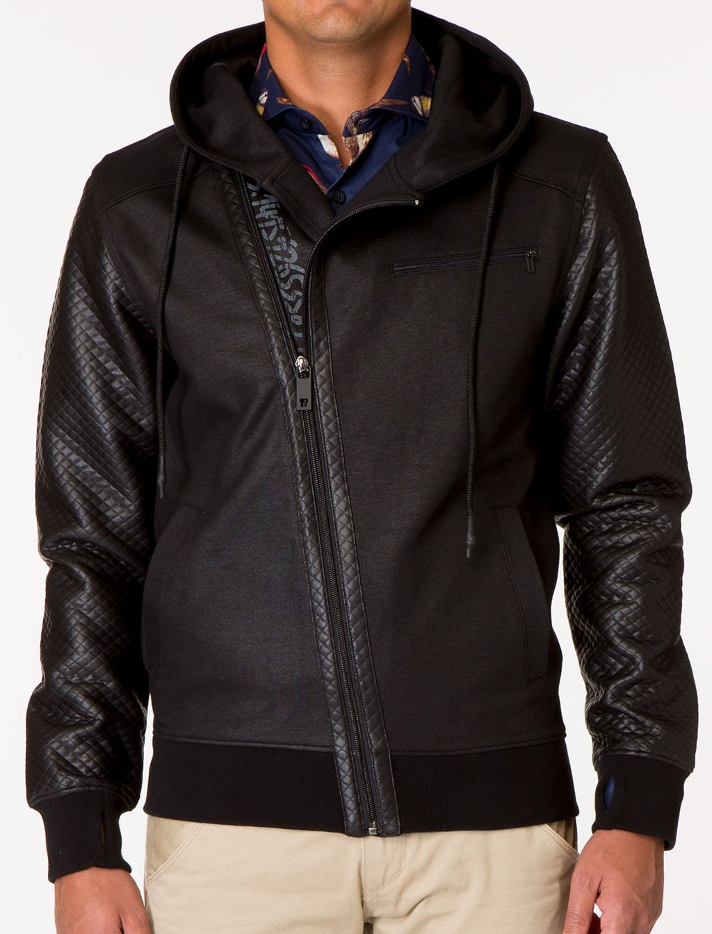 EMPEROR Asymmetric Knit Track Hooded Jacket