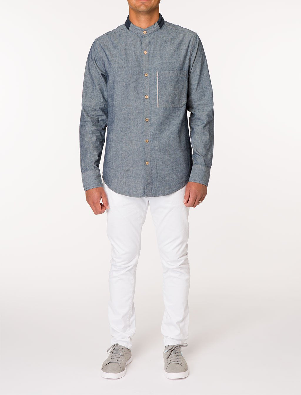 HUX Selvage Hem Denim Shirt