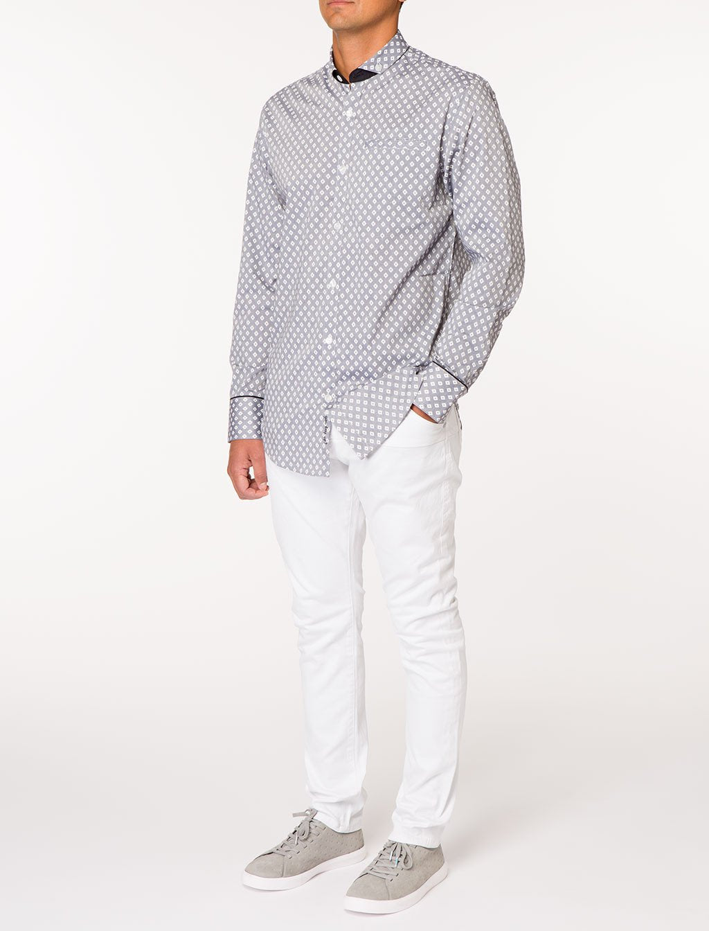 TYPHO Printed Long Sleeve Woven Shirt