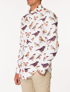 WALT Bird Print Long Sleeve Woven Shirt