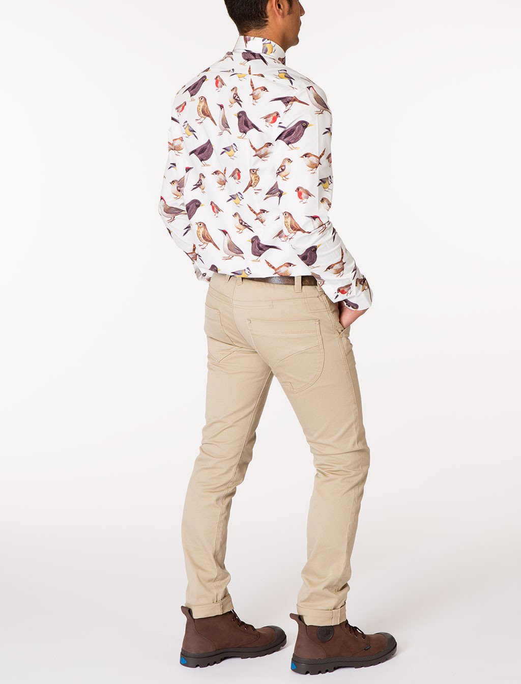 WALT Bird Print Long Sleeve Woven Shirt