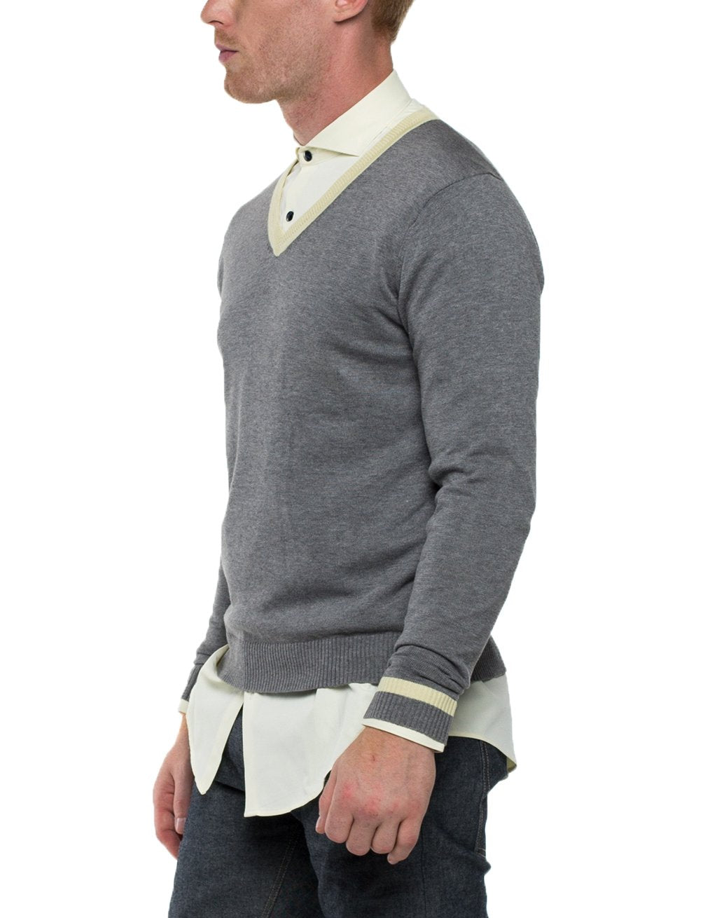 LED  Long Sleeve V-Neck Sweater